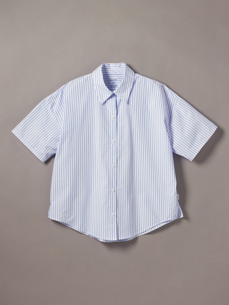 シャツ - Cotton Poplin リラックスポプリンショートスリーブシャツ