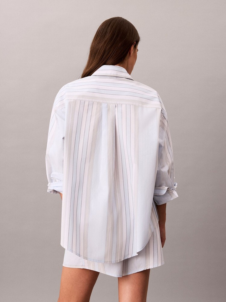 シャツ - Cotton Poplin ストライプロングスリーブシャツ 5