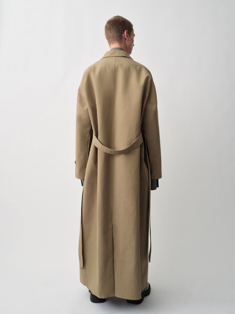 コート - リサイクルナイロンオーバーサイズステンカラーコート