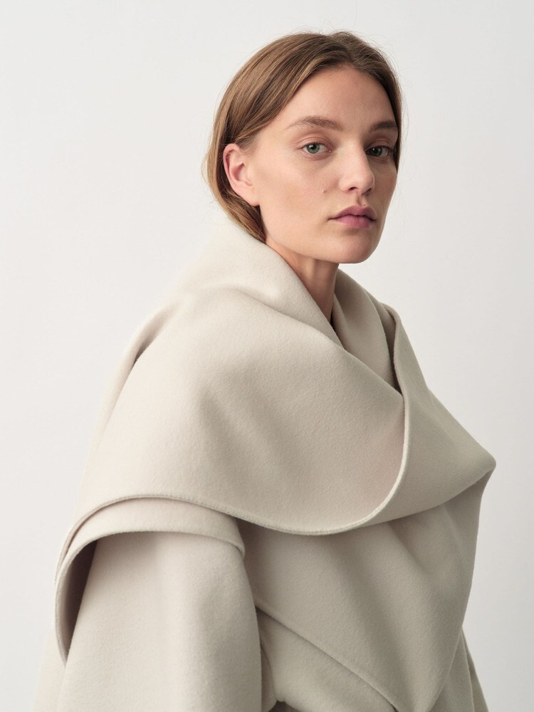 コート - ウールスカーフカラーオーバーサイズコート | カルバン